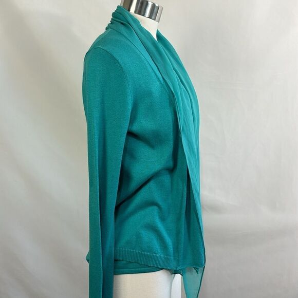 Belford Turquoise Drape Front Cardugan Shell and Tank Top Set - Picture 2 of 7